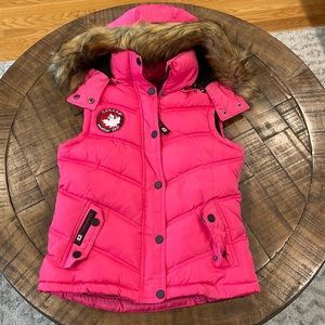 SOLD Girls Canada Weather Gear Pink Puffy Vest - Size 10/12